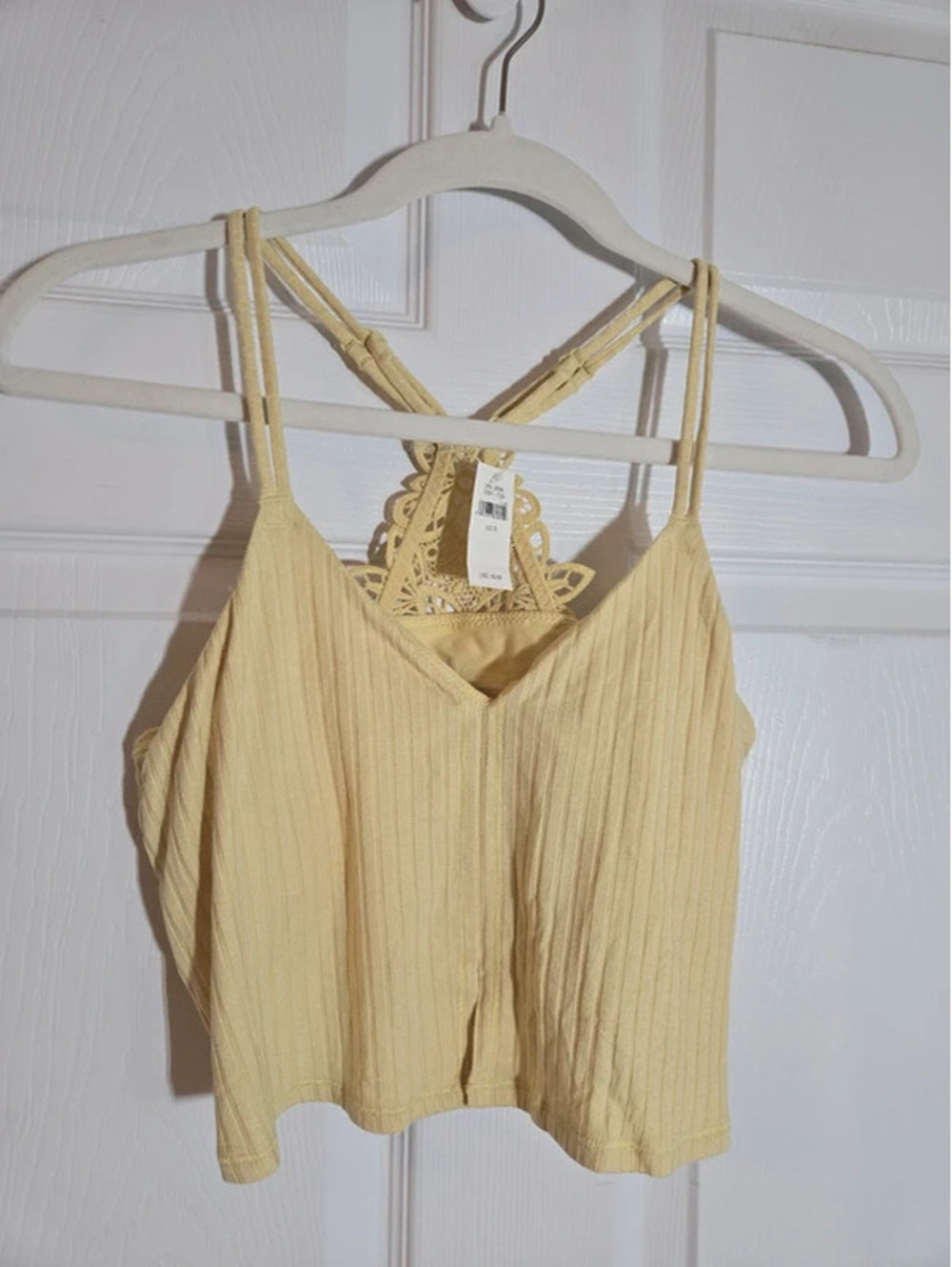 Aerie light greenish yellow tank bra size small
